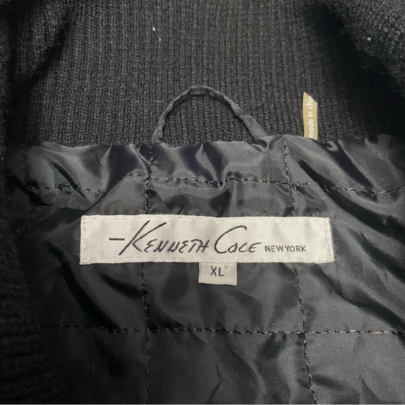 Kenneth Cole Men's Herringbone Field Jacket Coat Wool blend - Black and Gray XL - Picture 3 of 12